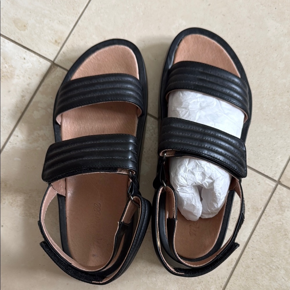 Madewell Black Double Strap Sandals